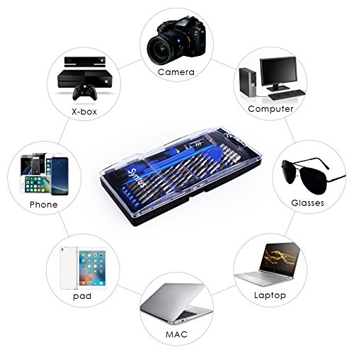 Syntus Precision Screwdriver Set, 63 in 1 with 57 Bits Screwdriver Kit, Magnetic Driver Electronics Repair Tool Kit for iPhone, Tablet, Macbook, Xbox, Cellphone, PC, Game Console, Blue