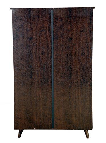 Image of DeckUp Bei 4-Door Engineered Wood Shoe Rack with Wooden Legs (Dark Wenge, Matte Finish)