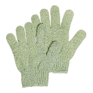 2 Pack Exfoliating Gloves Infused with Vitamin C for Bath or Shower, 4 Textured Gloves, Loofah, Shower and Spa Exfoliators for Women and Men for Clean, Soft, Skin, by Body Prescriptions