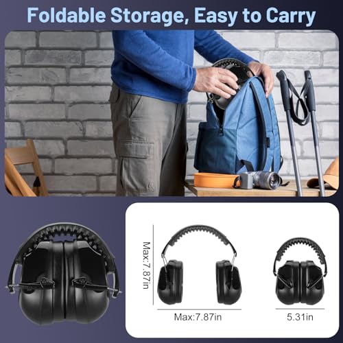 2 Pack 34dB Noise Canceling Headphones For Shooting, Hearing Protection Earmuffs, Ear Protection Headphones, Thickened Headband Ear Muffs For Noise Reduction For Shooting, Construction,Mowing - Image 6