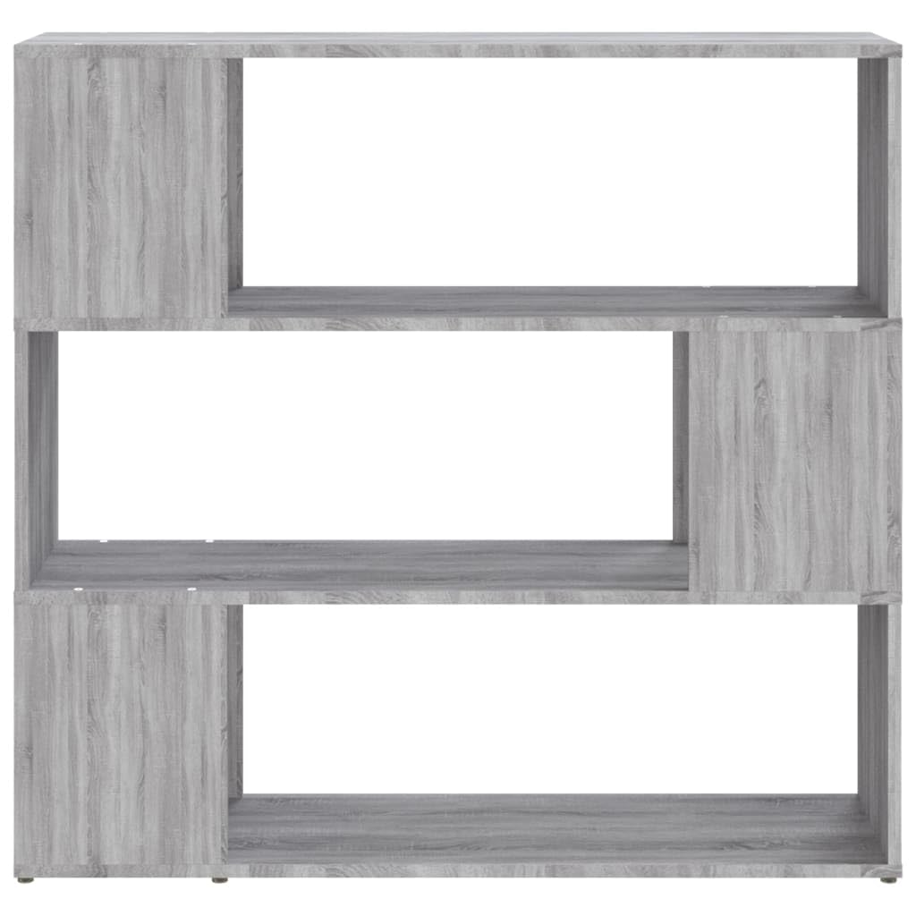 Klassisches Bücherregal Grau Sonoma 100x24x94 cm, 3 Fachböden aus Holzwerkstoff, stabil und feuchtigkeitsbeständig, als Raumteiler nutzbar, einfache Reinigung mit feuchtem Tuch,