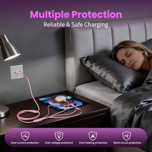 Image of 4 in 2 Multi Charging Cable, USBA /C Charging Cords for Multiple Devices