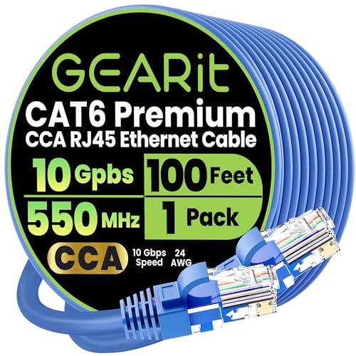 GEARit Cat 6 Ethernet Cable CCA (100 feet...