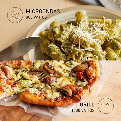 Panasonic NN-GM23QMEPG Horno Microondas Grill de 20 L con Bandeja De Vidrio y Rejilla, 800 W, Grill de 1000 W, Ajuste De Descongelación, Botón Giratorio, Quick 30, Temporizador, Plata - imagen 4