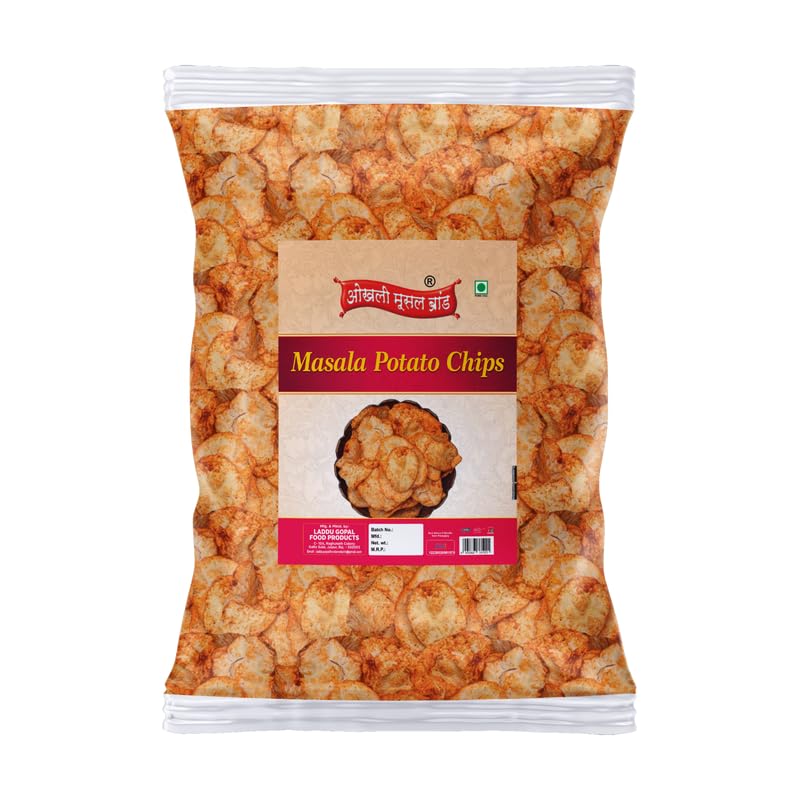 Image of OKHLI MUSAL BRAND Chilli Potato Chips | Aloo Chips Low Fat Masala | Sliced Potato Chips | Party Snacks | Evening Snacks Masala PATTA Wafer /Chips Potato Wafer Party Crunchy Munchy Snack-900g*1Pack