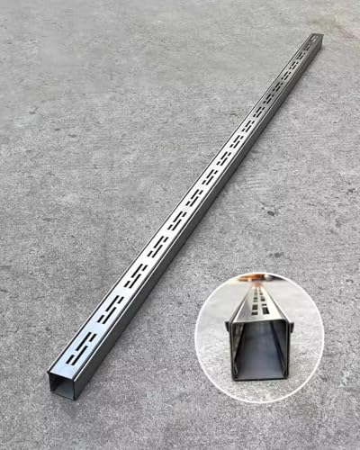 Caniveau Exterieur Kit de Grille de Drainage de Tranchée en Métal Mince, Grille de Caniveau D'égout pour Arrêter Les Feuilles, Grille de Trottoir, Cour/...