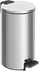 Lixeira com Pedal Tramontina Loop em Aço Inox com Acabamento Polido e Balde Interno 5 L