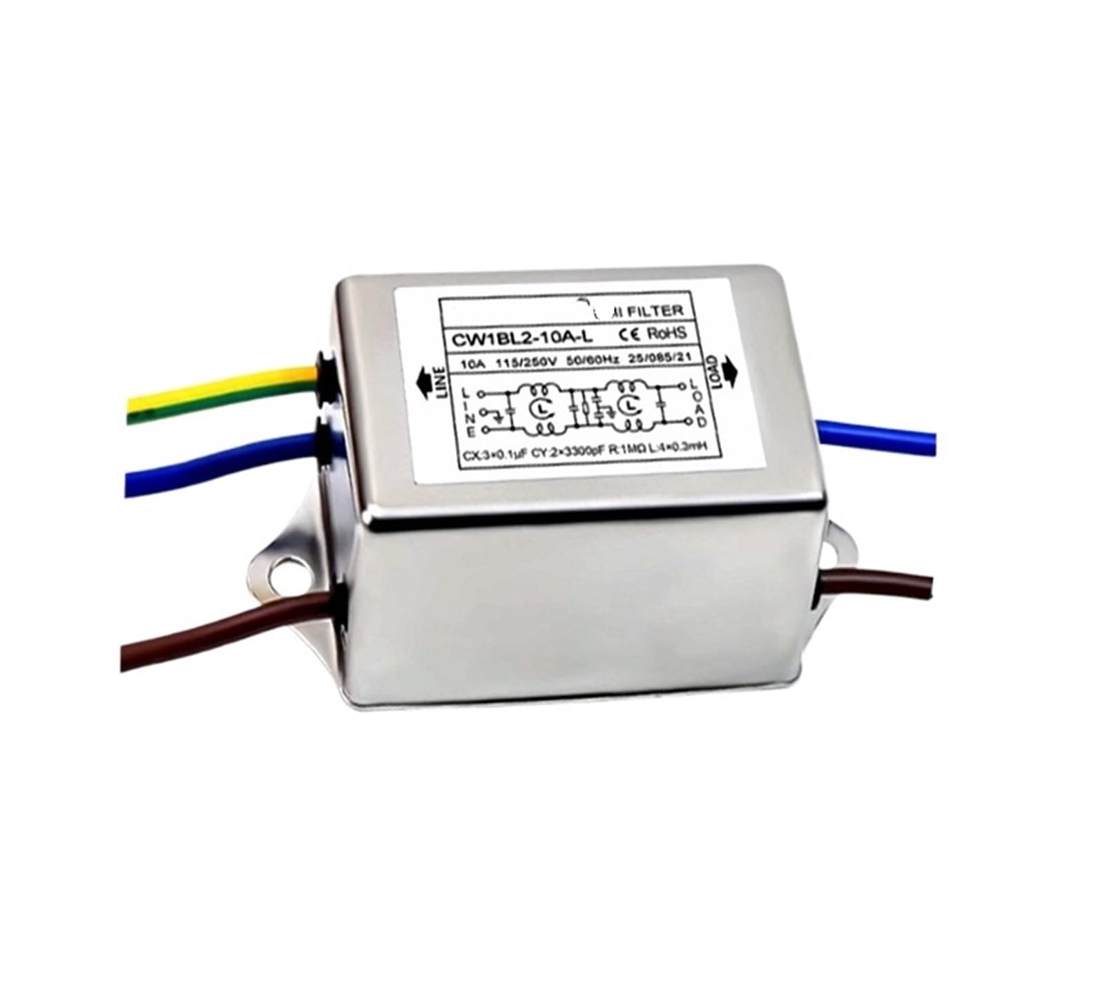 Filtro de CA monofásico CW1BL2 contra interferencias y ruido en sonido 110VCC
