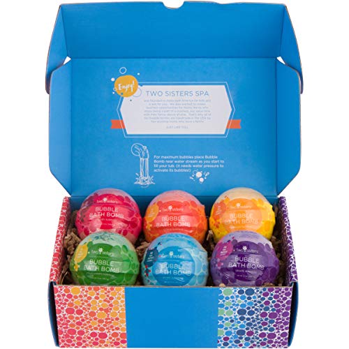 Squishy-Bubble-Bath-Bombs-for-Kids-with-Surprise-Squishy-Toys-Inside-by-Two-Sisters-6-Large-99-Natural-Fizzies-in-Gift-Box-Moisturizes-Dry-Skin-Releases-Color-Scent-Bubbles-Squishy