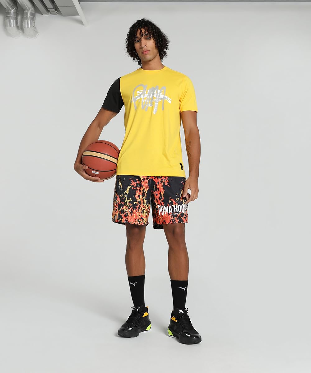 PUMA Men, State Champs Tee, Yellow Sizzle-Black, XL, (62480501) 3