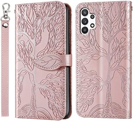 Etui Rostsant Xiaomi Poco X5 / Redmi Note 12 5G wytłoczone drzewo PU skórzane Redmi Note 12 5G portfel z klapką dla Xiaomi Redmi Note 12 5G / Xiaomi Poco X5 5G - Niebieski