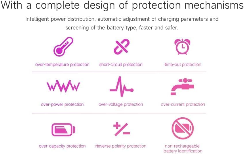 Miniatura 7 de ISDT Cargador de batería A8 Air para el hogar, 8 bahías AA AAA cargador de batería inteligente Max 27W, carga rápida para Nimh NiCd LiHv Life 1.2V