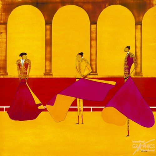 Kunstdruck von ONA „Pasèo II“ quadratisch 30 x 30 figürlich abstrakt modern junge Kunst Poster