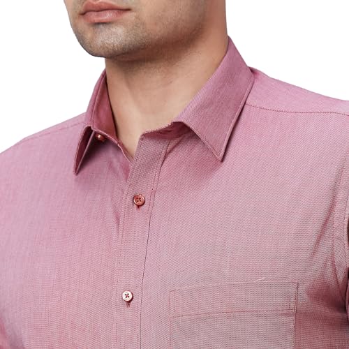 Image of Raymond Men's Pure Cotton Structure Pattern Slim Fit Semi Cutaway Collar Full Sleeve Formal Shirt