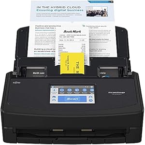 ScanSnap iX1600 Black Document Scanner 5 GHz – Desktop, A4, Double Sided with WiFi, Touchscreen, USB 3.2, ADF