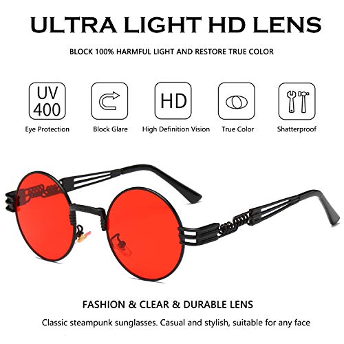 Dollger Steampunk Round Sunglasses Metal Frame Circle Shades2
