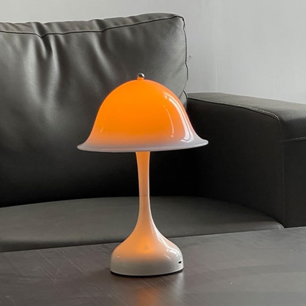 Lampa LED w kształcie grzyba, bezprzewodowa, dotykowa, ściemniana lampa stołowa, ładowana w 3 temperaturach barwowych, ładowana przez USB, lampka nocna do czytania