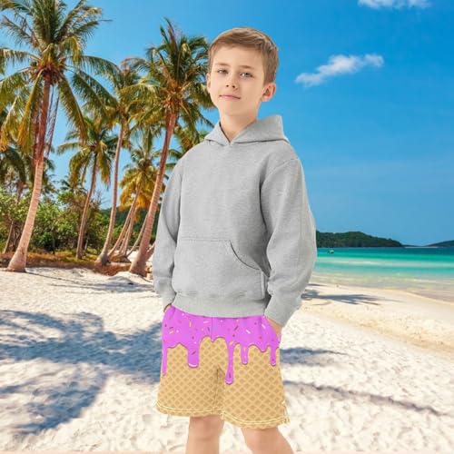 Boys Athletic Shorts Ice Cream Kids Active Sports Soccer Gym Shorts for Summer Casual Homewear 7-15Y4