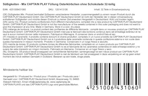 CAPTAIN PLAY | Füllung Osterkörbchen Süßigkeiten | ohne Schokolade | 32-teilig