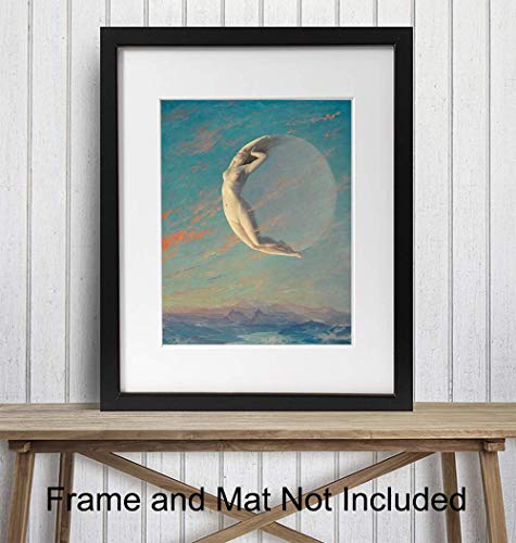 Moon Goddess - Moon Wall Decor - Moon Wall Art - Boho Decor - Pagan Decor - Paganism Gifts - Celestial Decor - Witch Decor - Wiccan Decor - Goth Room Decor - Gothic Wall Art - Occult Decor #TOP2