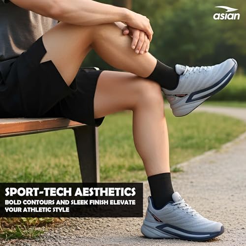 Image of ASIAN Powerplay-25 Men's Running Shoes | Knit Mesh Upper Lightweight Shoes | Memory Foam Technology | Premium Athletic Sneakers for Sports & Gym