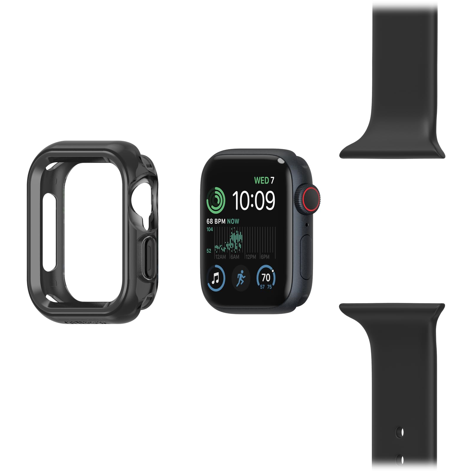 Watch Bumper OtterBox do Apple Watch Series SE (2nd/1st gen)/6/5/4-40mm, odporne na wstrząsy, odporne na upadki, smukłe etui ochronne na zegarek Apple Watch, chroni wyświetlacz i krawędzie, Czarne