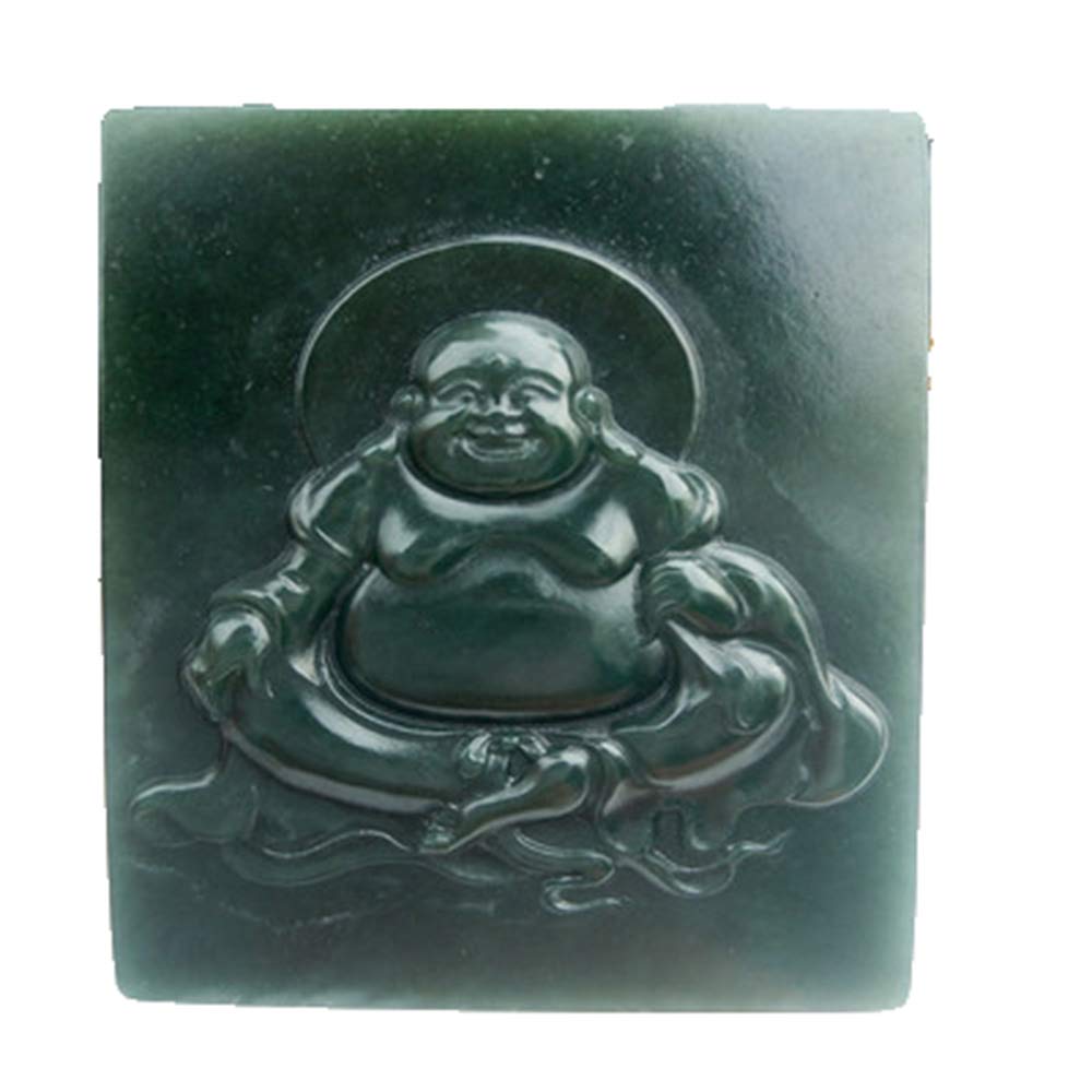 Pendentif Bouddha Maitreya en jade naturel Hetian à porter pour cultiver la sérénité