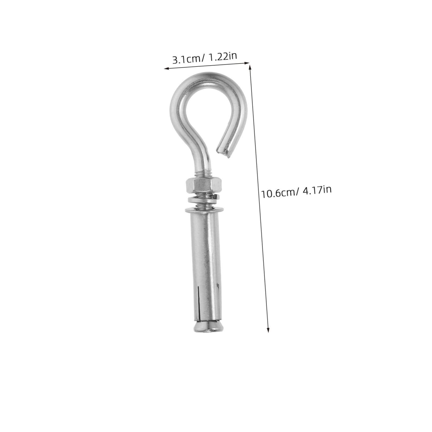 IWOWHERO 10pcs Stainless Steel Expansion Eye Bolt Concrete Wall Hooks Hardware for Hanging Drywall Bolt Wall Anchor Industrial Use