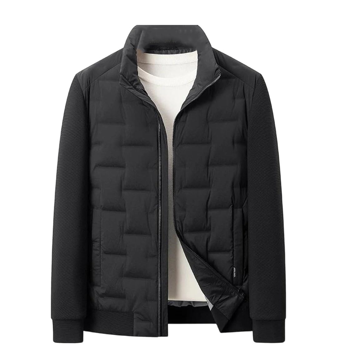 Mens Lightweight Duck Down Casual Stand Collar Warm Puffer Winter Windproof Padded Jacket Coat