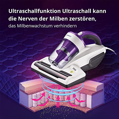 Jimmy JV12 Aspirateur Anti-acariens, Aspirateur Matelas et Textiles, Aspirateur à Main 10kPa avec lumière UV-C et Ultrasons, Forte Aspiration 400W Puissance, pour lit, Meubles de Canapé et Plus - Image 6