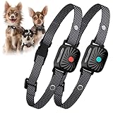 2 Pack Bark Collar for Small Dogs, No Shock Anti Bark Collar, Rechargeable Anti Barking Collar w/2 Vibration & Beep Modes, Waterproof Shockless Smart Dog Stop Barking Control Device