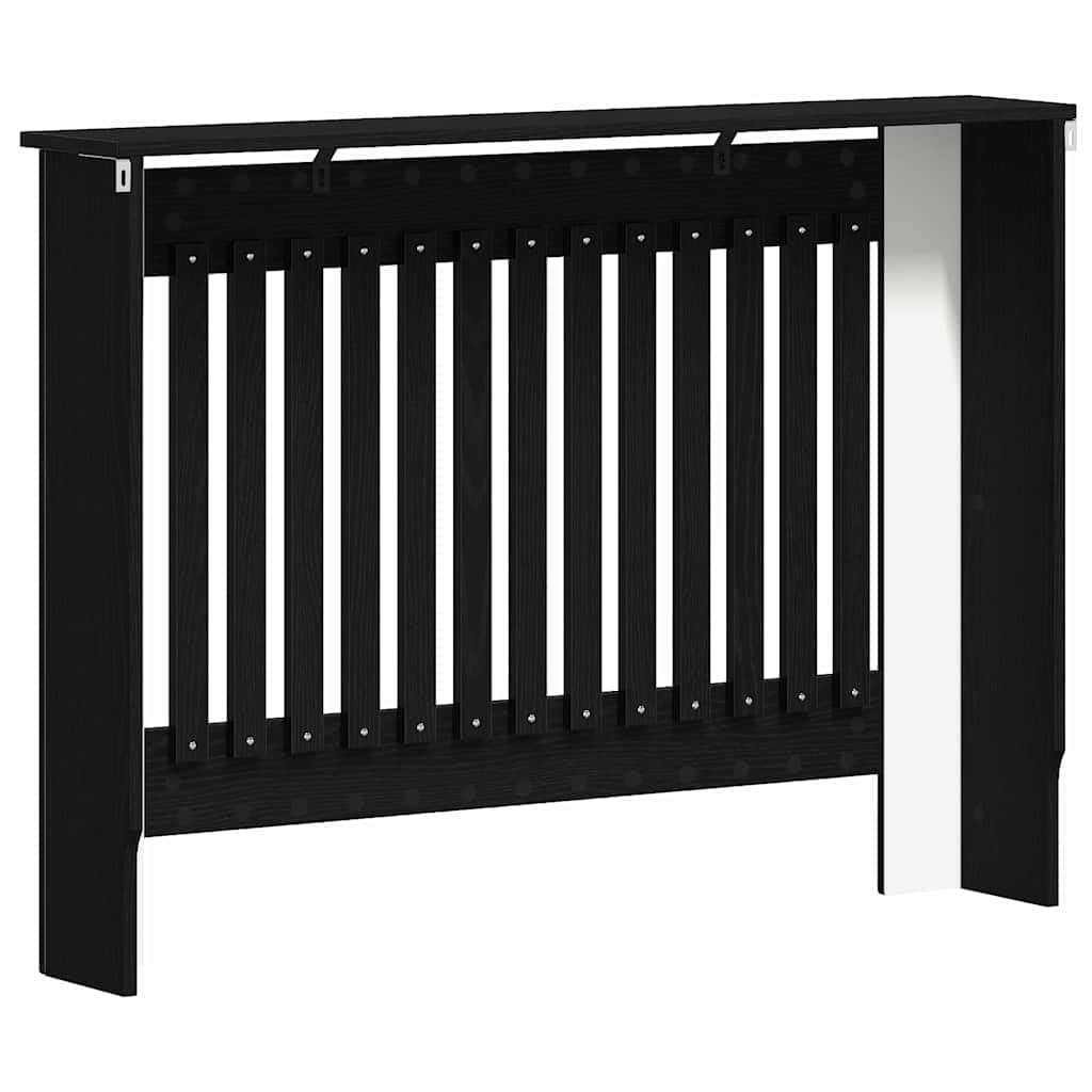 vidaXL Cubierta de Radiador Roble Negro 112 x 19 x 81,5 cm, Cubierta Moderna Rectangular para radiador, decoración del hogar, Resistencia al Calor, diseño de Madera, Seguridad Infantil