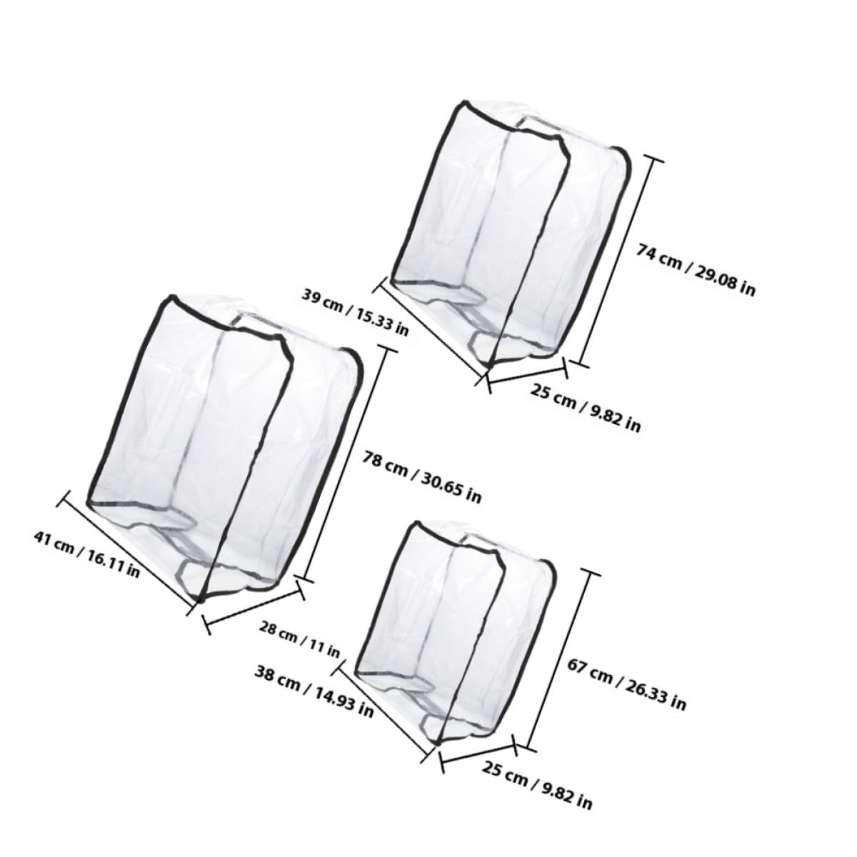 OSALADI Copertura Protettiva per Valigia in Pvc 3 Pezzi Cerniera Antisporcizia Design Sottile per Viaggio Elegante e Resistente
