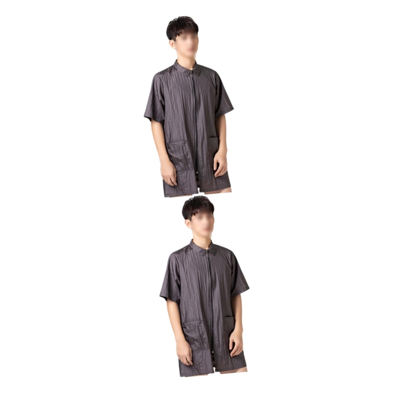 FRCOLOR 2pièces Blouse De Pour Cheveux Grise Vêtement De Travail à Manches Courtes Pour Et Femmes Capillaire Pratique Et Étanche
