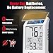 BaldrTherm Room Thermometer Indoor Humidity Meter, Solar-Powered 3.2'' Digital Temperature Sensor Monitor with Max/Min Reading, Comfort Indicator for Baby Room, Home, Office, White, 1Pack