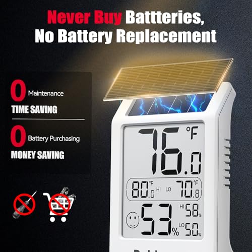 33% Off BaldrTherm Solar-Powered Indoor Thermometer & Humidity Meter
