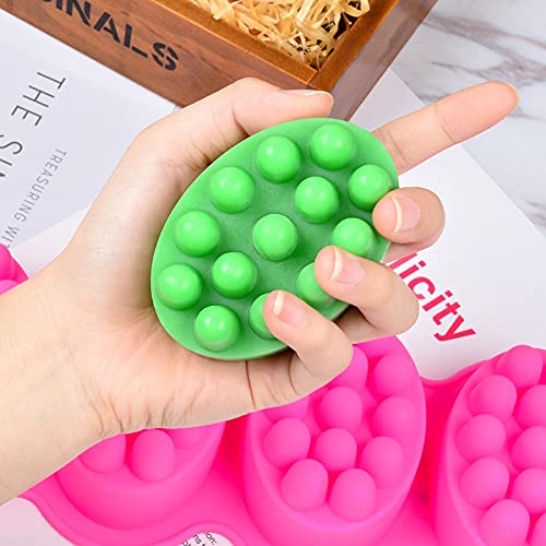 Moule à Savon En Silicone Ovale 3D - Pour Fabrication De Savon Maison DIY, 4 Cavités, 8.5x4.5x6 Cm