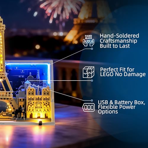 Image of YEABRICKS LED Light for Lego-21064 Lego Architecture Paris - City of Love Building Blocks Model (Building Set NOT Included)