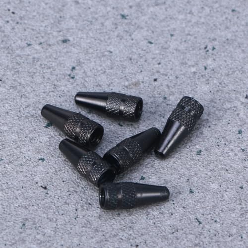 12 tapones de válvula de aleación de aluminio para bicicletas, tapas antiherrumbre y antipolvo para válvulas francesas, negros, fáciles de instalar con rosca lisa, para bicicletas de carretera y montaña miniatura 4