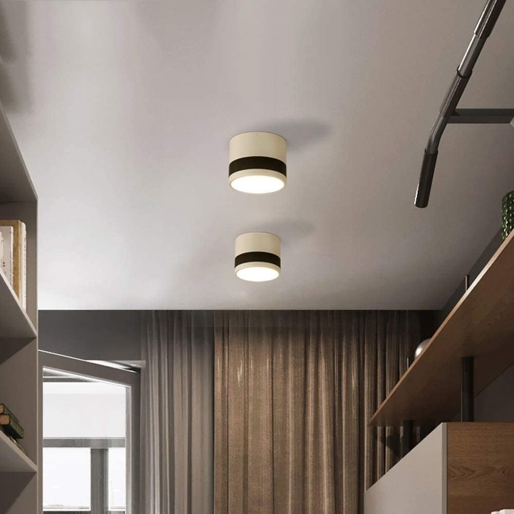 Wpuszczane lampy sufitowe Światła pasażowe Oprawa typu downlight Prosta nowoczesna lampa sufitowa LED Ganek Szatnia Reflektor 7W(Bianco,Black+white circle)