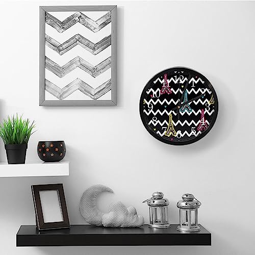 Horloge murale pour maison et cuisine au style Tour Eiffel zigzag moderne - 6