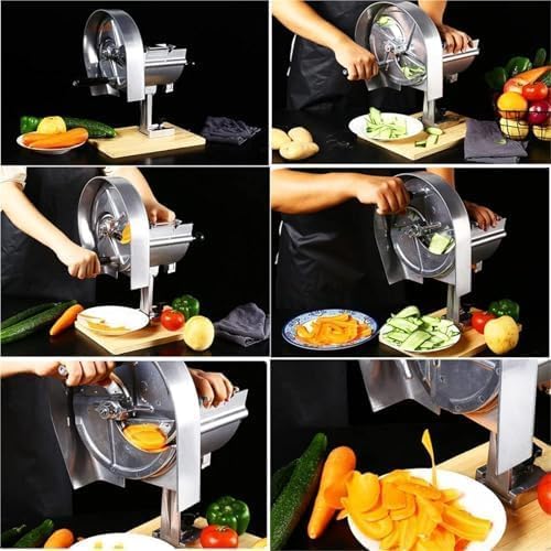 Cortador manual de verduras, cortador de acero inoxidable de grosor ajustable para una preparación rápida y uniforme de alimentos
