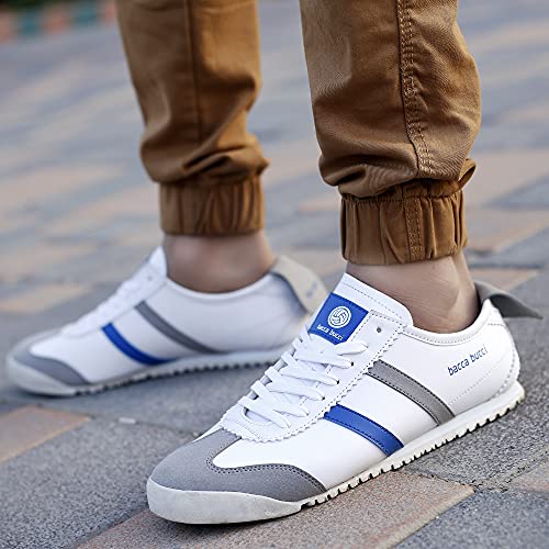 Image of Bacca Bucci Men's Vogue 2.0 Urban Mix Casual Shoes with Stretch Knit Upper & Non Slip Canvas Rubber Sole for All Day wear- White, Size