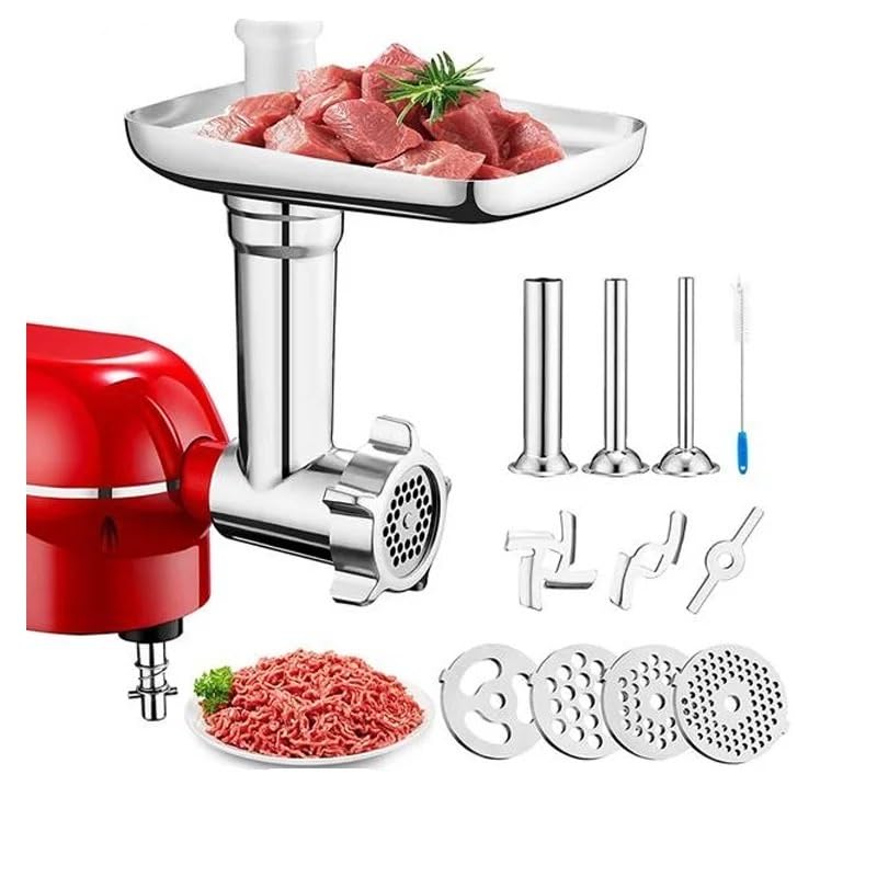 ZBOUMRTG Accesorio for picadora de Carne Compatible con batidoras de pie PHISINIC y KitchenAid con embutidora de Salchichas y picadora de Alimentos de Metal.
