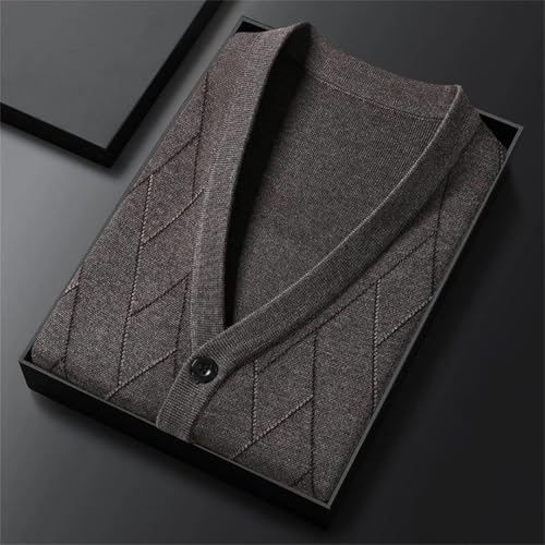 Advanced Fall And Winter Fashion Luxury V-Neck Striped Button Sleeveless Knitted Vest Man Classic Business Casual Outer Set2