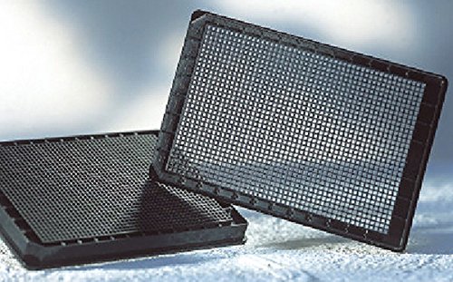 783892 Black Polystyrene SensoPlate LoBase Glass Bottom Microplate with Lid, Sterile, 1536 Well (Pack of 16)