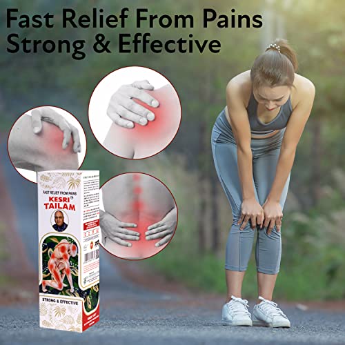 Image of Kesri Tailam Pain Relief Oil, (100 ml, Pack of 1)| Natural Ayurvedic Massage Oil for Joint, Muscle, Knee & Back Pain | Traditional Herbal Massage Oil