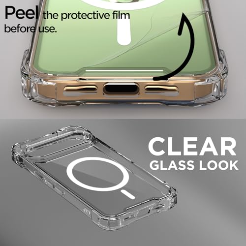 Image of Amazon Basics Back Cover for Google Pixel 10 Pro XL 5G Mag-Safe Shockproof PC + TPU Protective Case Magnetic Support Bumper Case (Transparent Mag-Safe)
