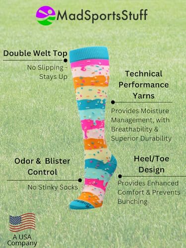 Rainbow Sprinkle Over the Calf Sports Socks – Fun & Colorful Athletic Socks for Girls, Boys, Women & Youth3