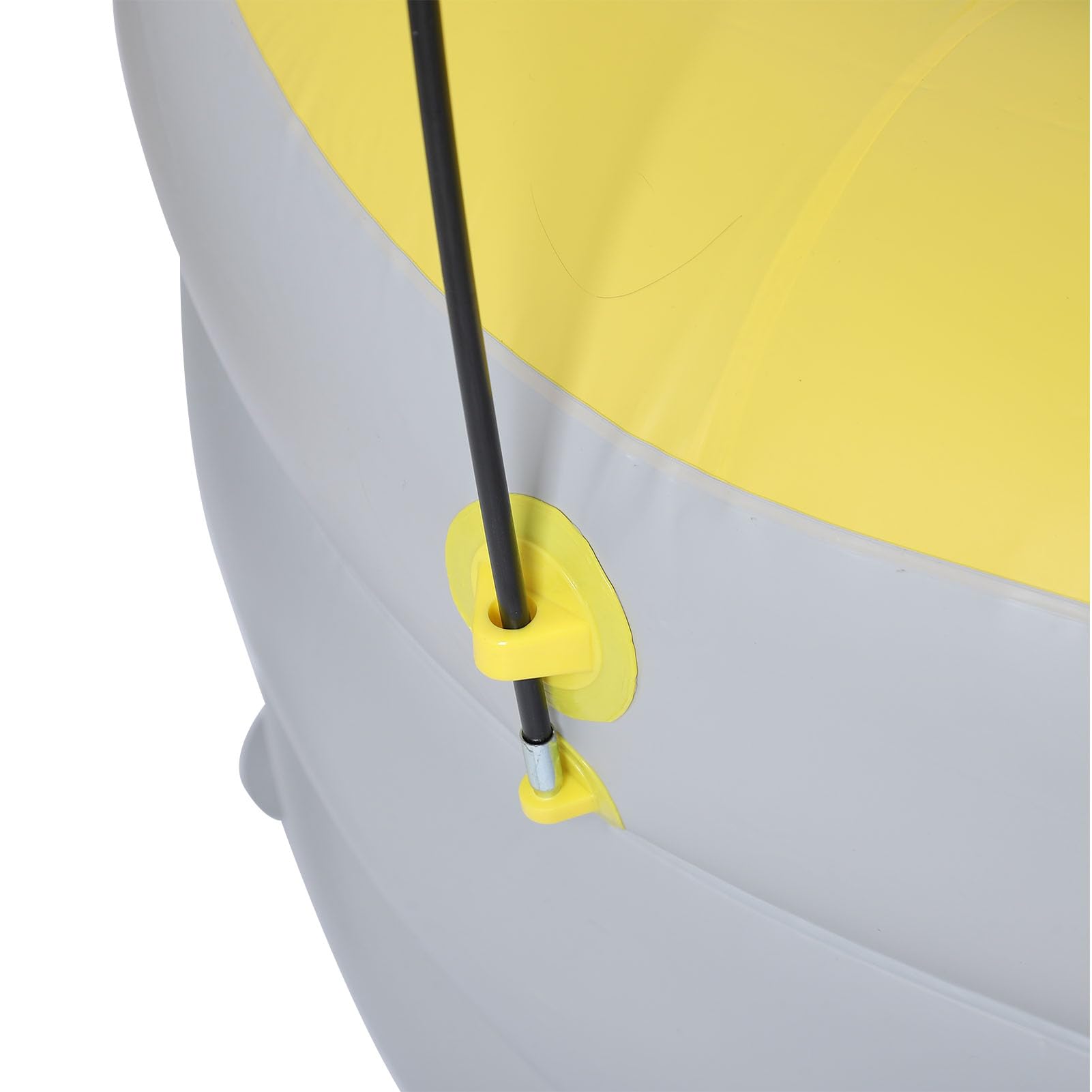 Qcwwy Aufblasbarer Familienpool, Aufblasbares Schwimmbad, Aufblasbares Kinderbecken mit Sonnenschutzdach für, Hinterhof, Garten, Spielplatz, 2,1 M X 82,7 Zoll, Blau (Yellow)